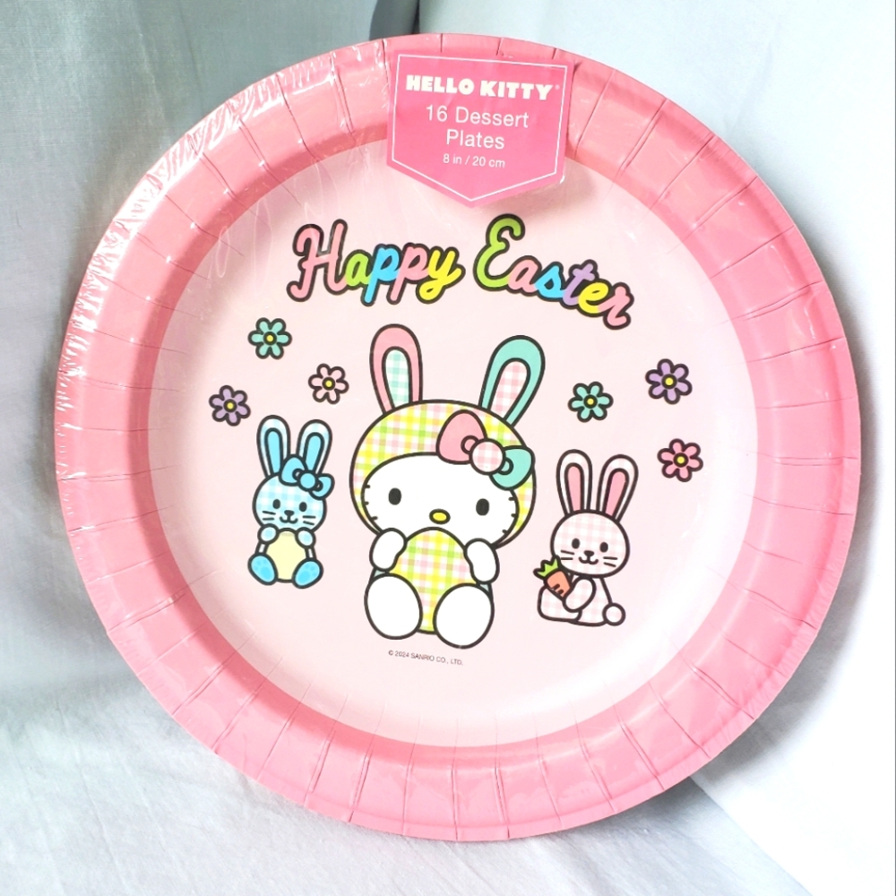 Hello Kitty Easter Paper Dessert Plates & Hello Kitty Napkins. New!